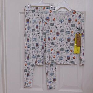 NWT 2pc Poppy & Clay Camping Print Bamboo Long Sleeve Shirt Pants Pajamas sz 4t